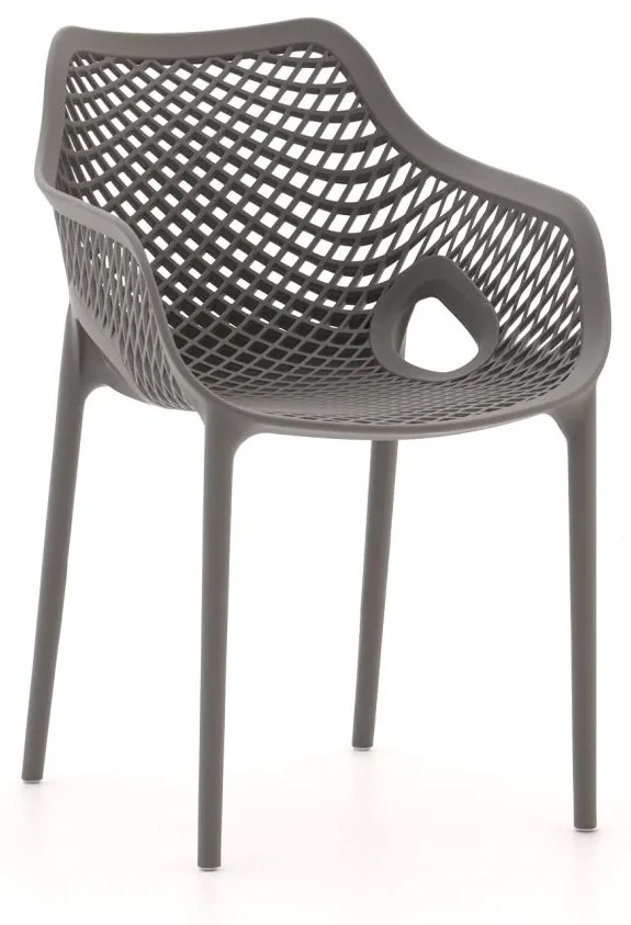 Dining tuinstoel | Forza  Ripi | Kunststof | Grijs | Stapelbaar | Kees Smit Tuinmeubelen