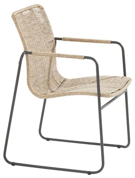 Taste by 4 Seasons Palma eetset naturel met Basso tafel teak blad Ø160 cm * SALE * Tuinset beige weerbestendig