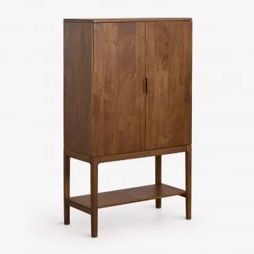 Hoog Dressoir 90x45 Cm Van Mangohout Kenscoff Donker Handvat Hout - Sklum