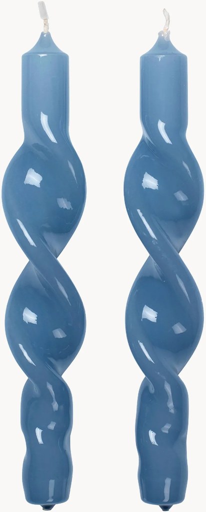 Handgemaakte dinerkaarsen Twist, 2-delig