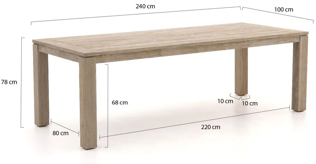 Apple Bee Del Mar 240cm dining tuinset 7-delig