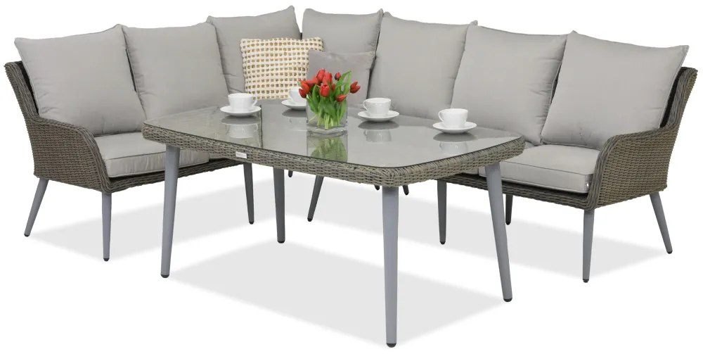 Bilbao Comida 5 Garden Point tuinmeubelen grijs