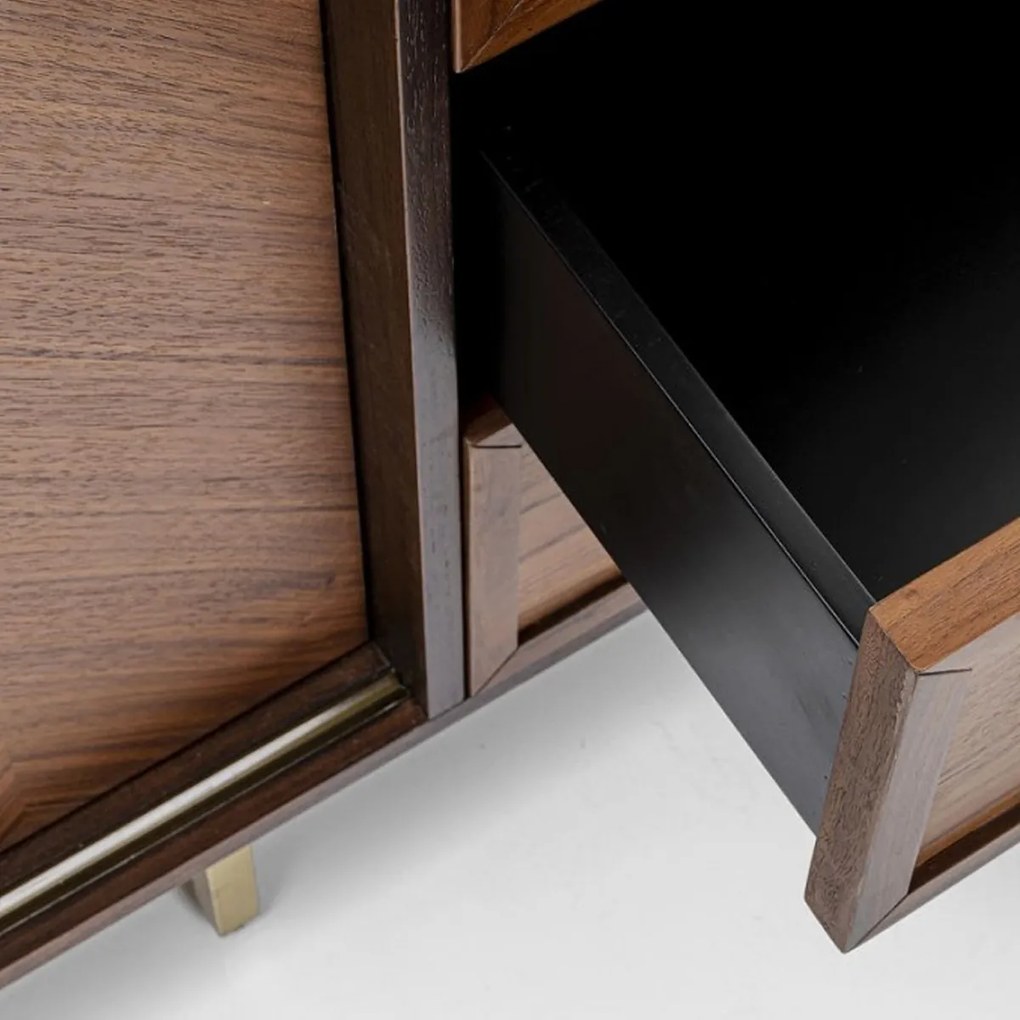 Kare Design Arizona Dressoir Walnoot En Messing - 160x45x76cm.