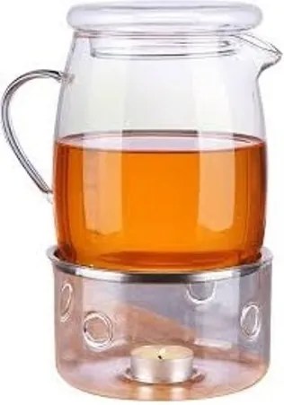 16030 - Theekan - met waxinelichthouder - 1.4 liter - glas