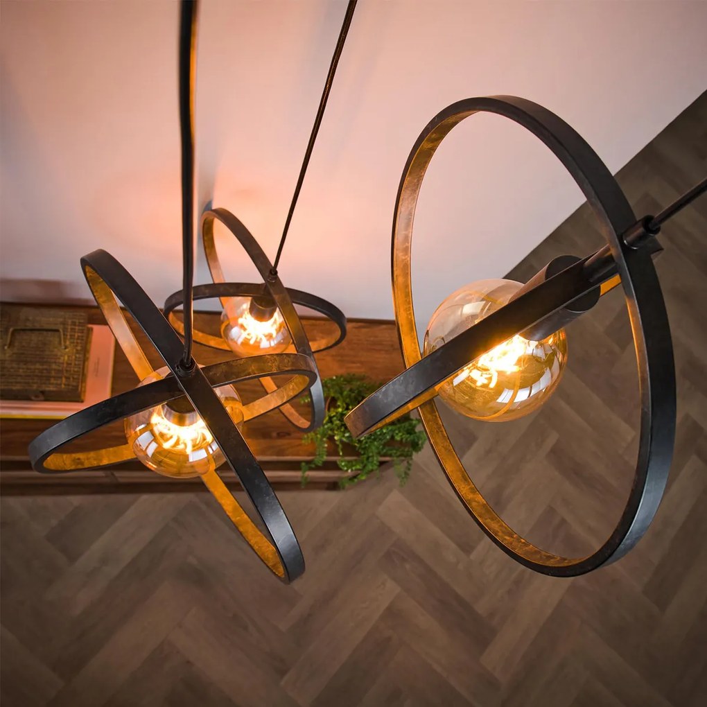 Hanglamp Metalen Ringen Zwart