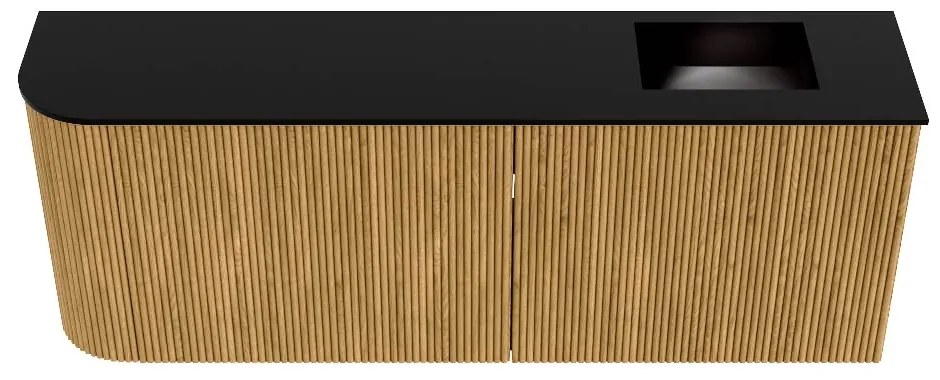 Mondiaz Joya 110cm toiletmeubel ronding links oak met wastafel faye rechts 1 kraangat urban