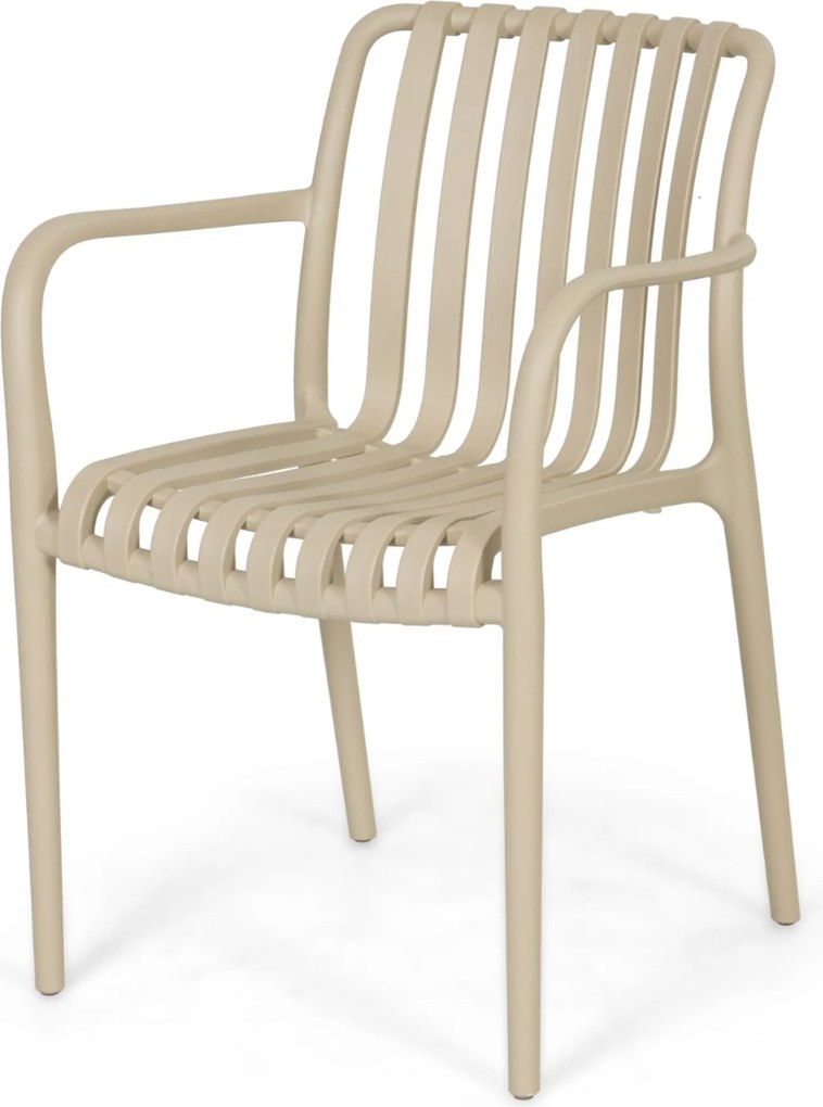 Tuinset 6 personen 210 cm Kunststof Zand/Beige Domani Furniture Alba/Creta