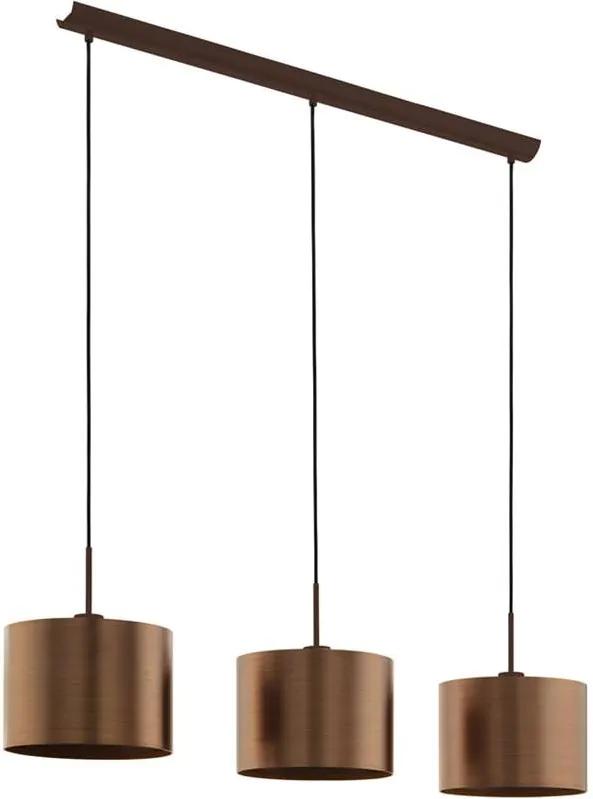 EGLO hanglamp Saganto 3-lichts - bruin/koperkleur - Leen Bakker