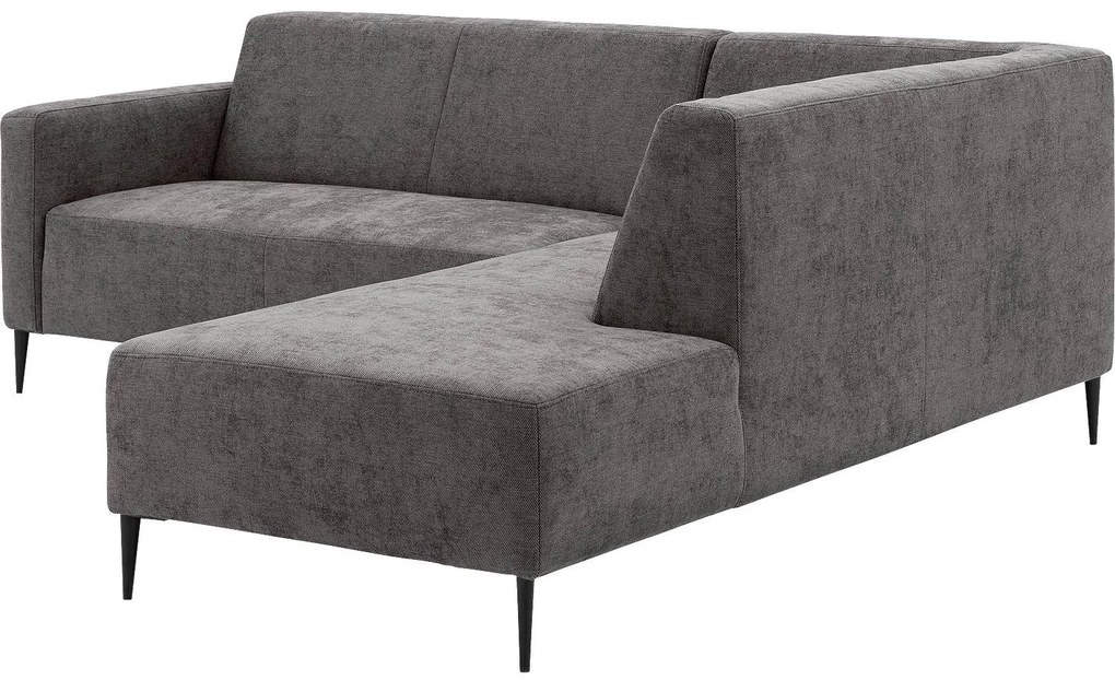 Goossens Zitmeubel Key West grijs, stof, 2-zits, modern design met ligelement rechts