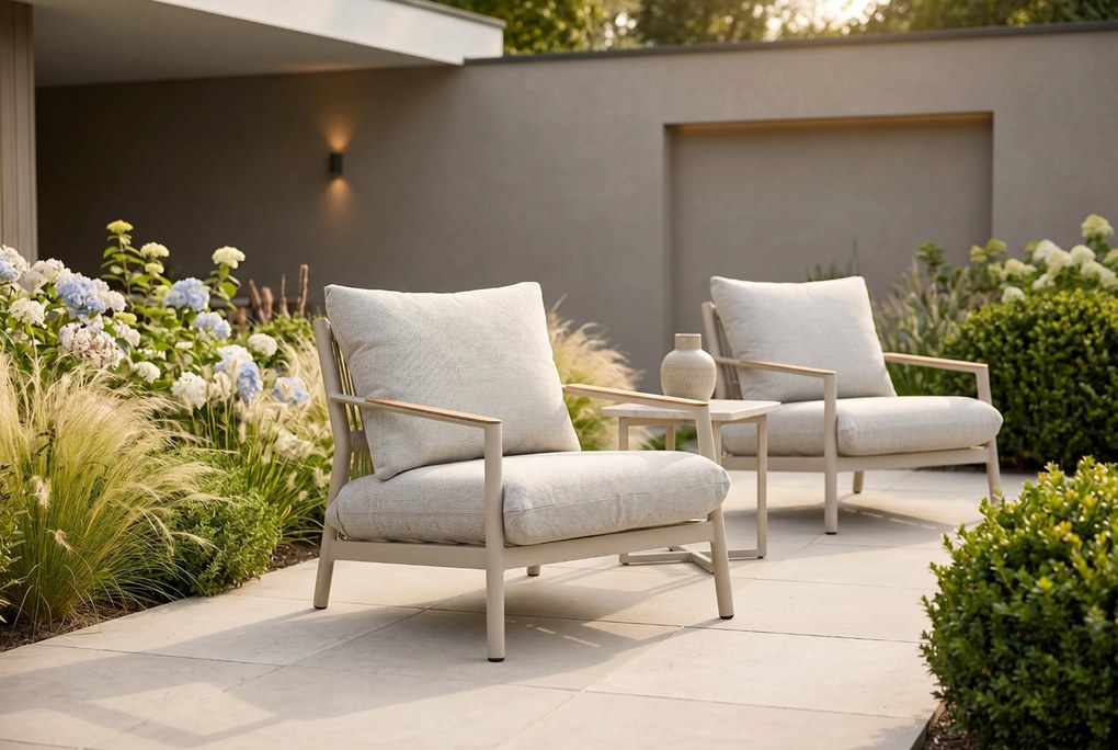 Tuinstoel Aluminium/teak Grijs-antraciet Coco Sevilla