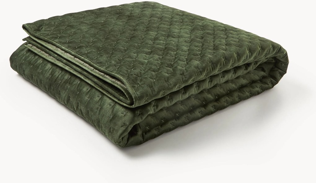 Gewatteerde fluwelen bedsprei Riko