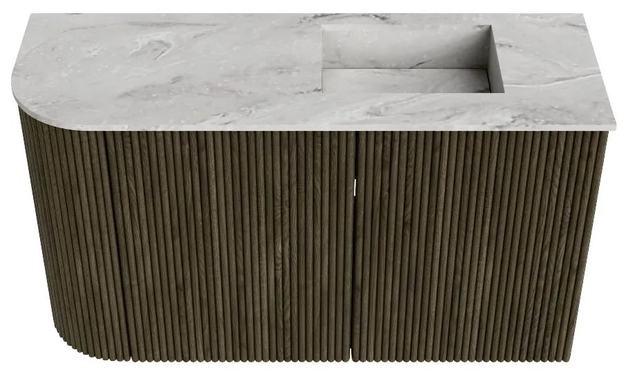 Mondiaz Joya DLux 70cm toiletmeubel ronding links shadow met wastafel faye rechts zonder kraangat glace