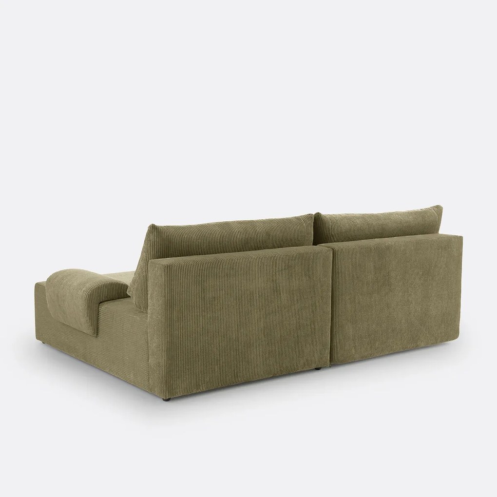 Hoekbank met koffer, ribfluweel, MAONA