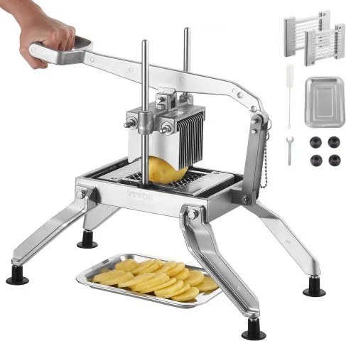 VEVOR Commerciële Groentesnijder, 3/8 &amp; 3/16 inch Tomatensnijder, Groentesnijder van roestvrij staal en aluminiumlegering, Handmatige Groentesnijder, voor tomaten, uien, aardappelen