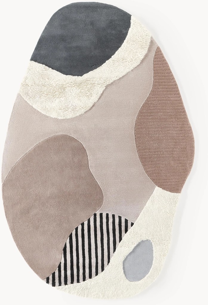 Handgetuft wollen vloerkleed Silas met hoog-laag structuur