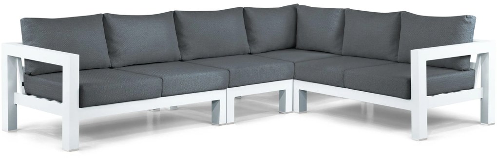 Hoek loungeset 6 personen Aluminium Wit Lifestyle Garden Furniture Luca