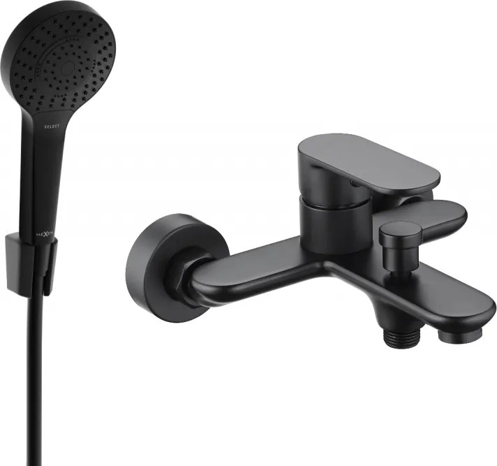 Mexen Milo R05 badkraan met doucheset, zwart - 7133R05-70