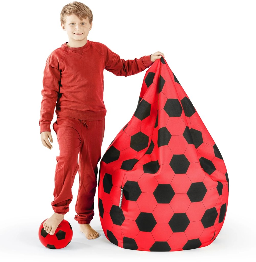 BeanBag Voetbal XL - Rood/Zwart