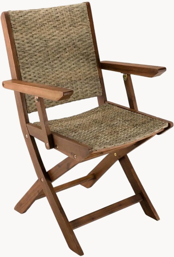 Inklapbare tuinstoelen Vick van acaciahout met armleuningen, 2-delig