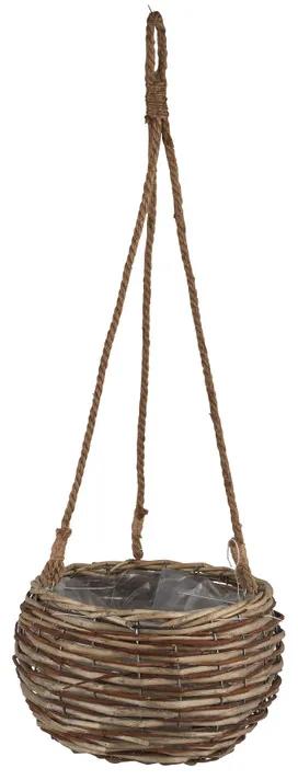 Bloempot aan touw - bruin - 25x15 cm