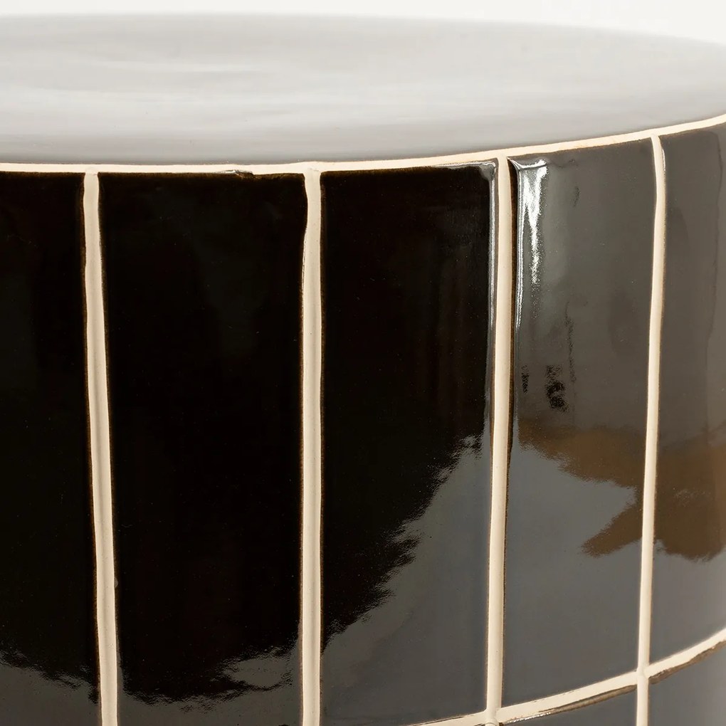 Rond Laag Tafeltje Bruin - 42 X 42cm.