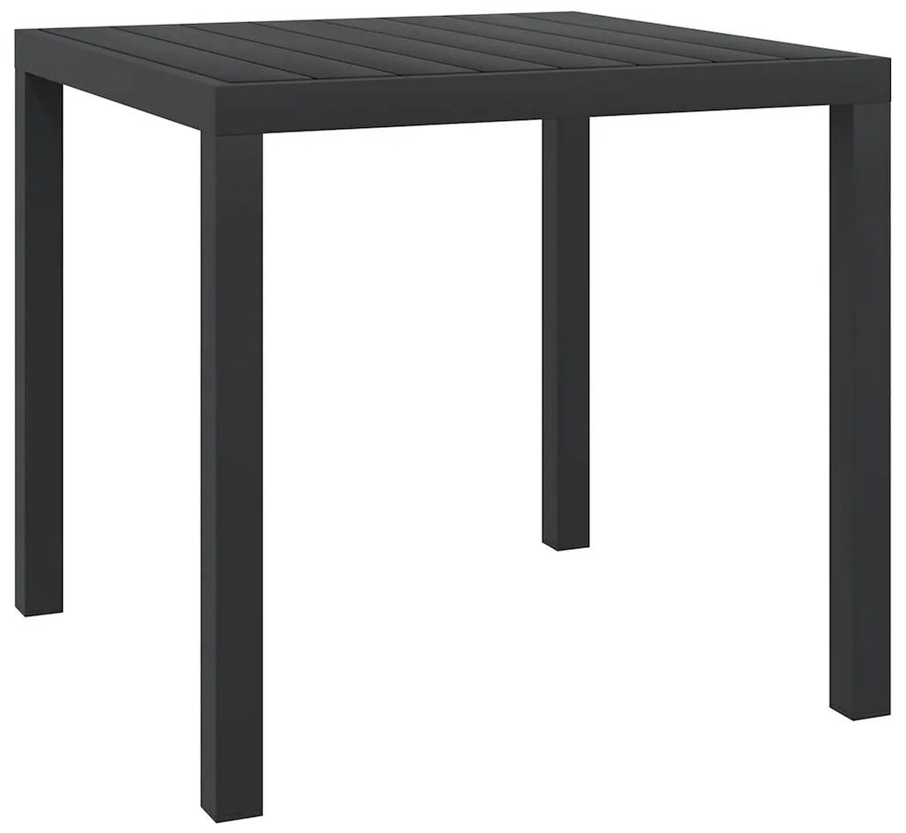 vidaXL Tuintafel 80x80x74 cm aluminium en HKC zwart