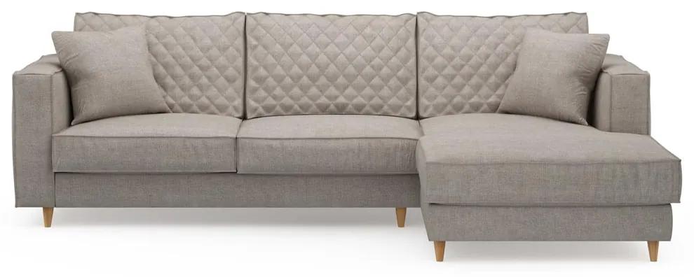 Rivièra Maison - Kendall Sofa with Chaise Longue Right, washed cotton, stone - Kleur: bruin