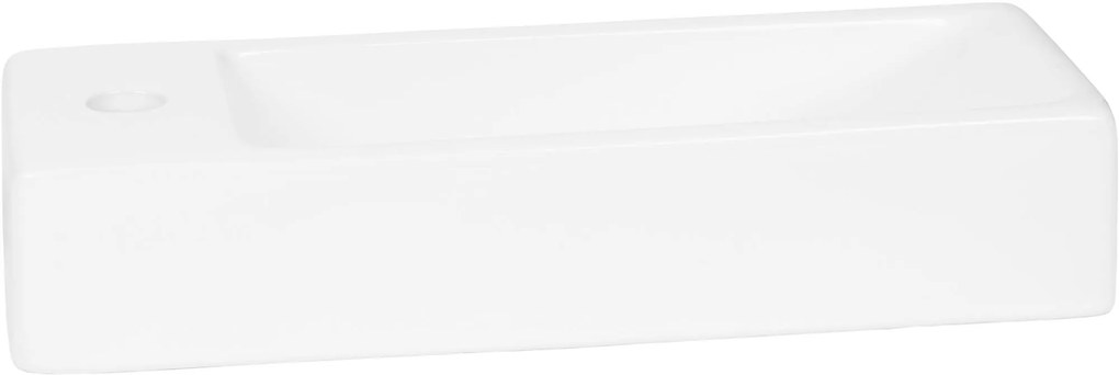 Saqu Wave Wastafel Links 38x14x8cm Wit