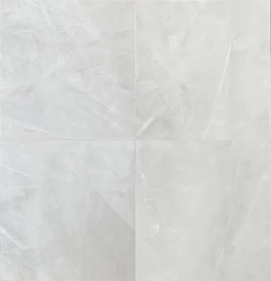 Hoogglans Vloertegel 60x60 Cm Marmerlook Arma Wit Grijs NR44