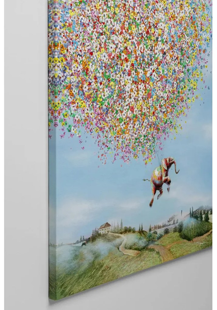 Kare Design Flying Elephant In Day Kleurrijk Schilderij Olifant 80x100