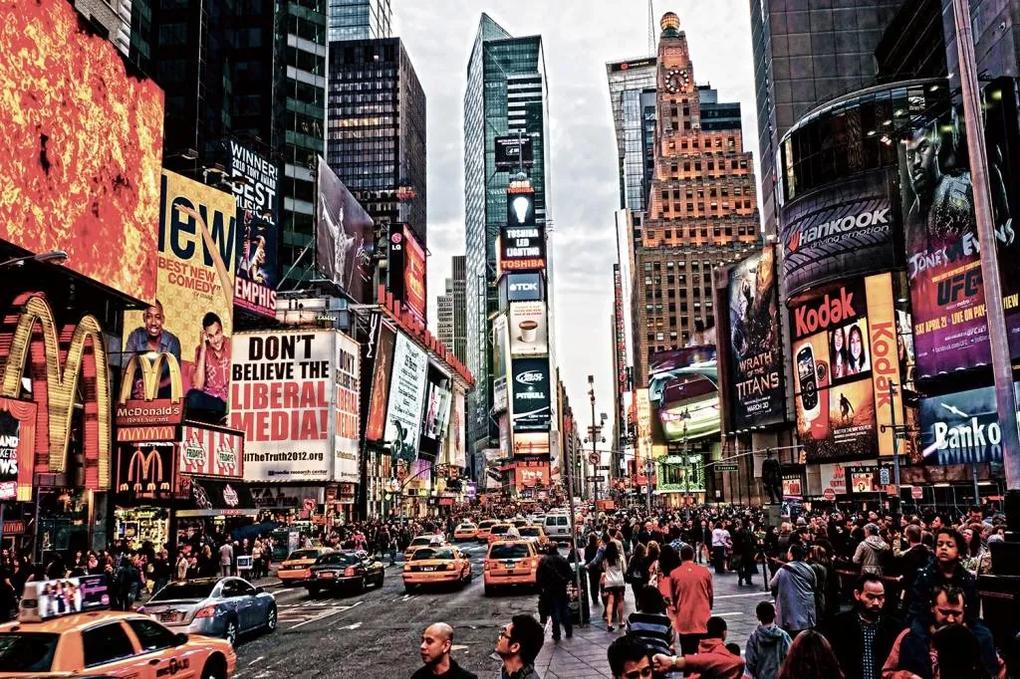 Glasschilderij- Times Square, New York, 120x80cm