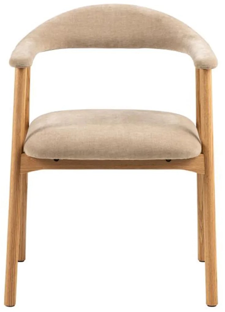 Eiken Eetkamerstoel Beige Chenille