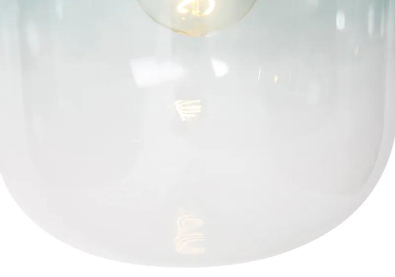 Eettafel / Eetkamer Design hanglamp goud met groen glas 2-lichts - Bliss Design E27 Binnenverlichting Lamp