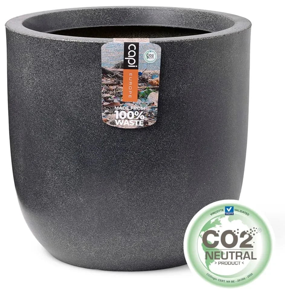 Capi Plantenbak Waste Smooth 35x34 cm grijs
