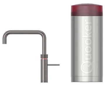 Quooker Fusion Square kokendwaterkraan - draaibare uitloop - Combi reservoir - Warm / kokend water - Gun metal 22FSGME