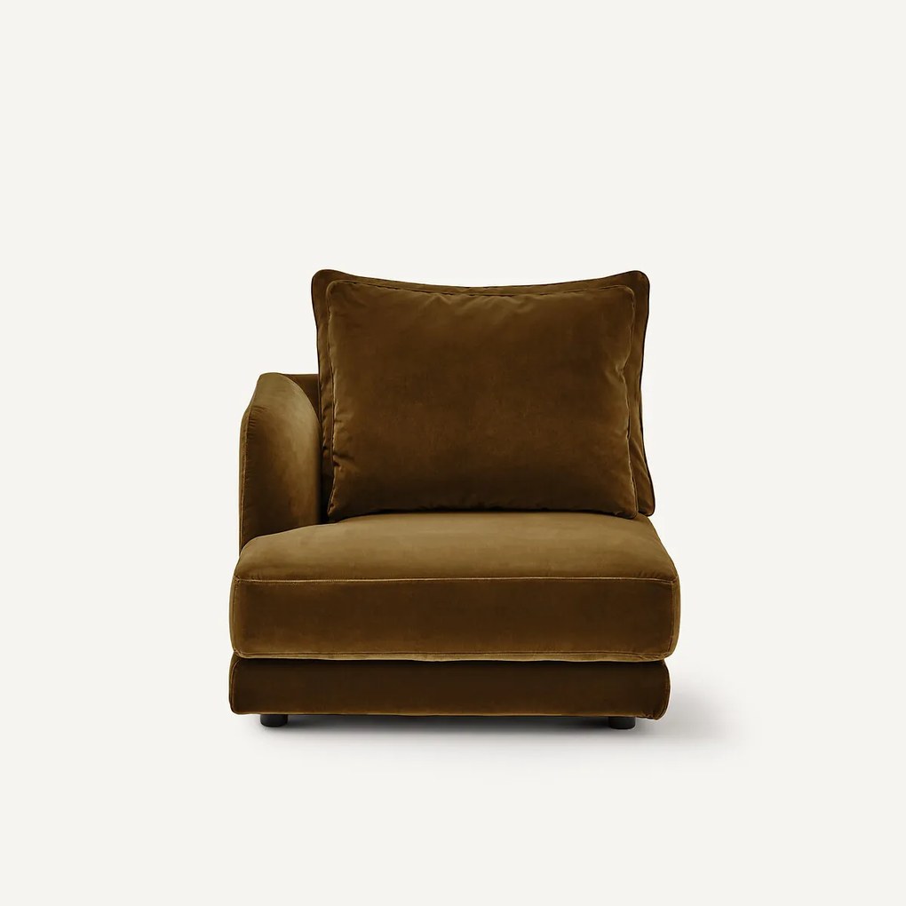 Halve bank links, modulair, van fluweel, TIBERIO