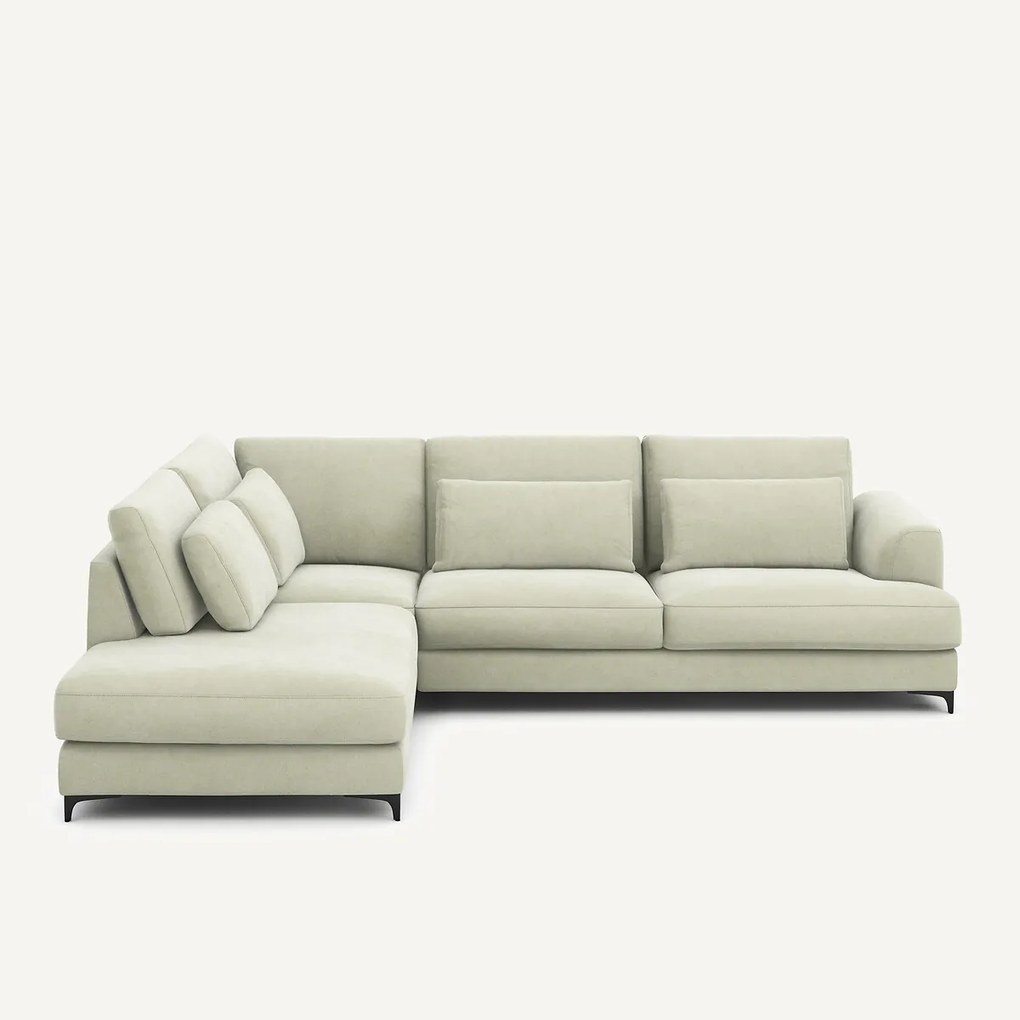 Omvormbare hoekbank links, stonewashed fluweel, Marsile