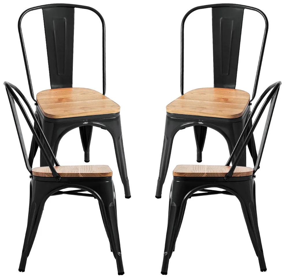 Pakket 4 Stoelen Torix Natuurlijk Hout