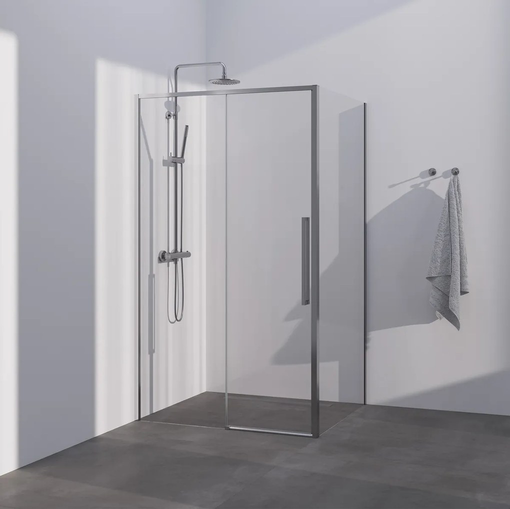 Brauer Season douchecabine met schuifdeur 120x80cm RVS
