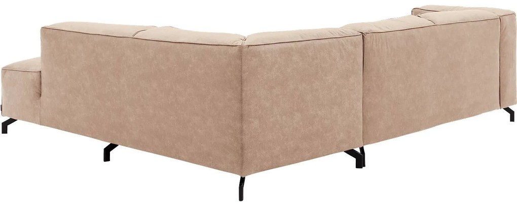 Goossens Bank Calvin beige, micro leer, 2-zits, modern design met ligelement rechts