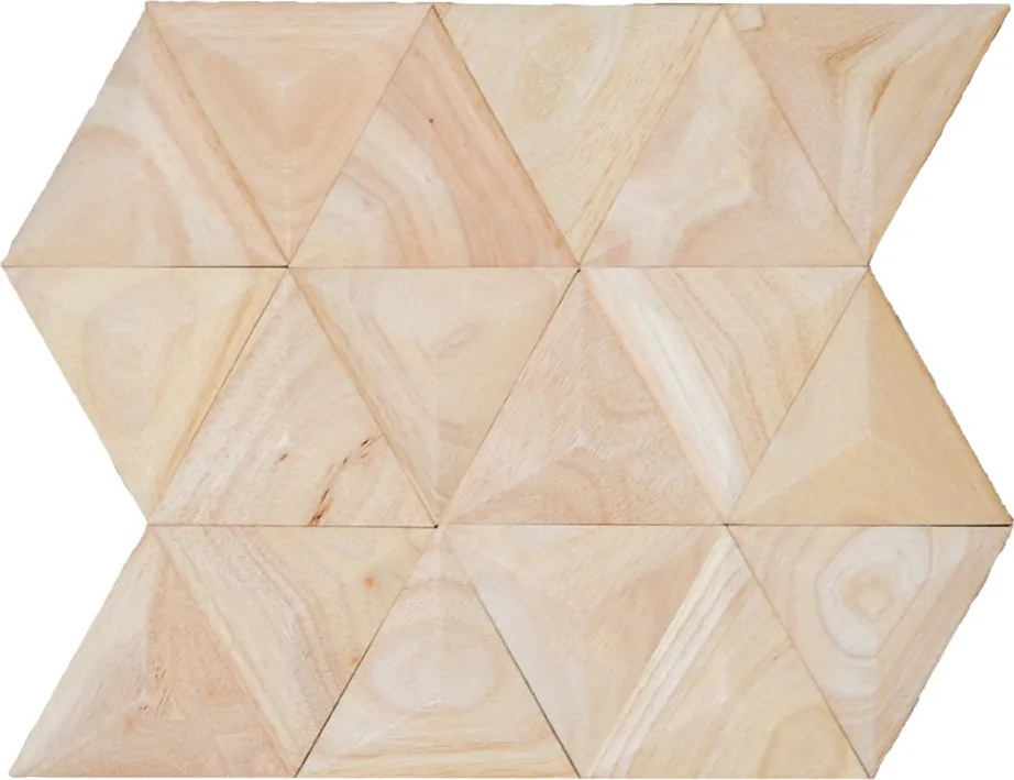 3D Houten Wandpaneel | Rubberwood XL | 30×35 cm | Wanddecoratie