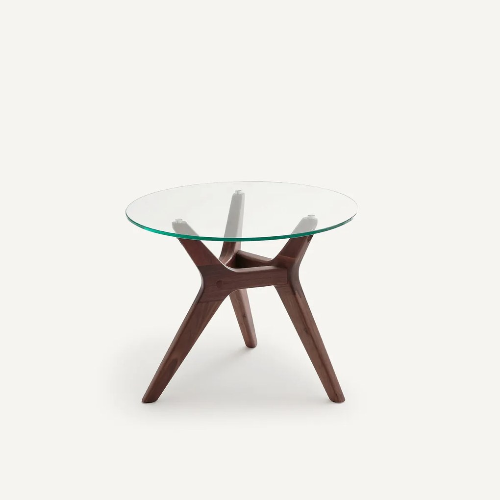 Salontafel notenhout ø50 cm, Maricielo