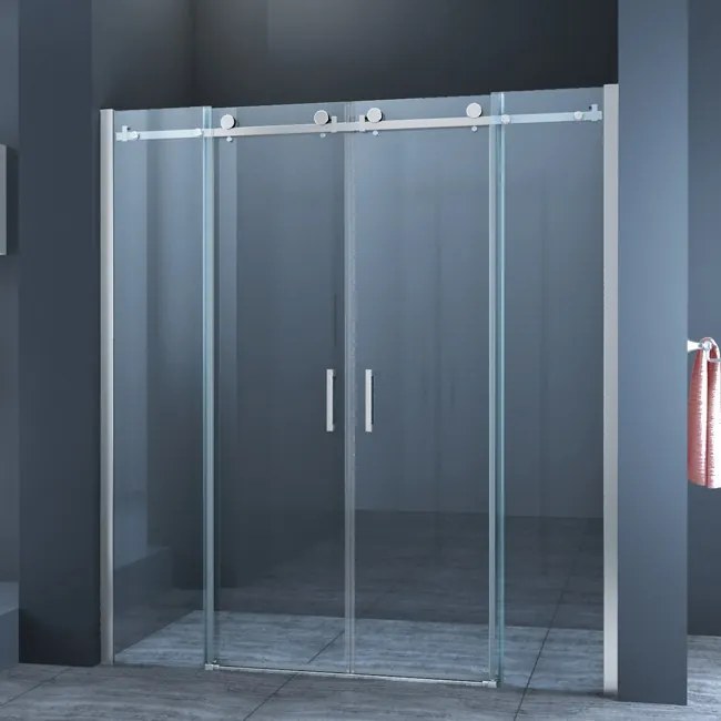 Douchedeur Slice Nisdeur Schuifdeur 180x200cm Antikalk Helder Glas Chroom Profiel 8mm Veiligheidsglas Easy Clean