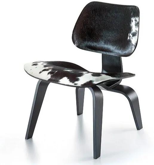 Vitra LCW Calf's Skin loungestoel zwart/wit
