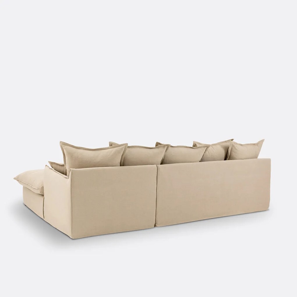 4-zits hoekbank met afneembare hoezen, in dik linnen, Odna