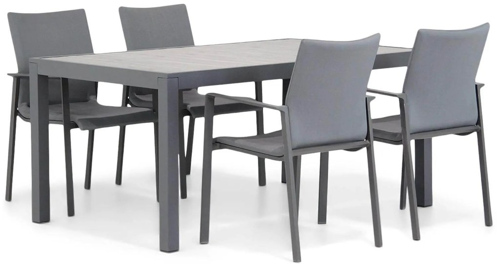 Tuinset 4 personen 164 cm Aluminium/Textileen Grijs Lifestyle Garden Furniture Rome/Residence