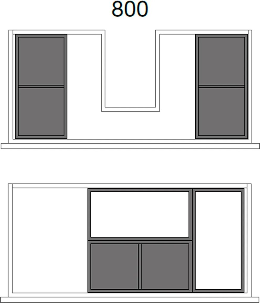 Muebles Sala ladeverdeler 16x33cm antraciet