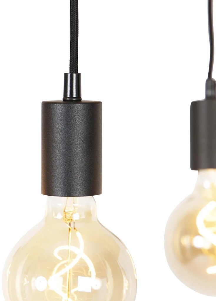 Smart hanglamp zwart met hout incl. 5 Wifi G95 - Shelf