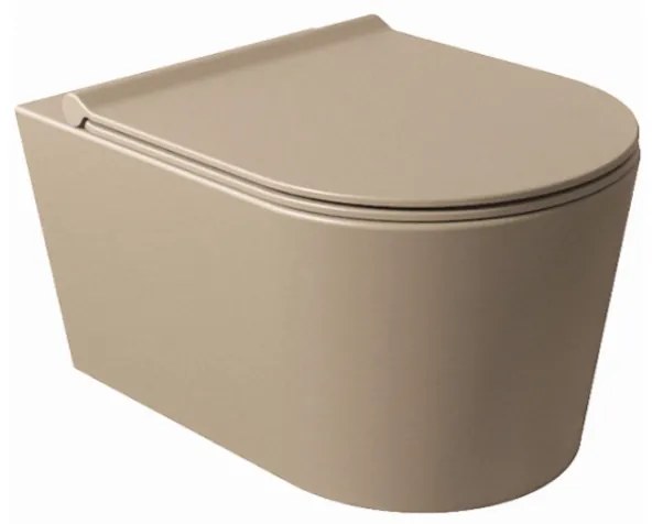 Salenzi Civita wandcloset toiletpot randloos mat taupe 50x35x36.5cm