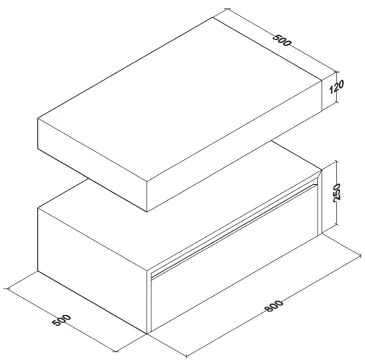 SaniGoods Mila badmeubel 80cm mat zwart zonder waskom